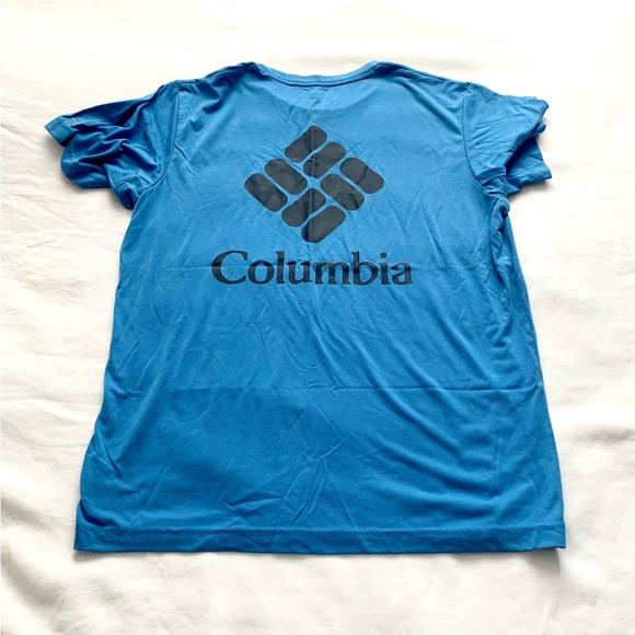 Columbia Logo Athletic T-shirt Blue Sz Large - Picture 2 of 7